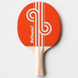 Retro-Sonnenuntergang-Orange-Doppelstreifen-Schlei Tischtennis Schläger