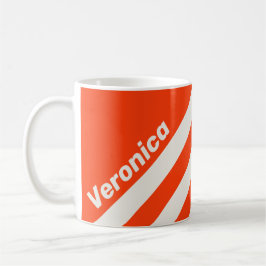 Retro Sonnenuntergang Orange Drei Streifen mit Nam Kaffeetasse