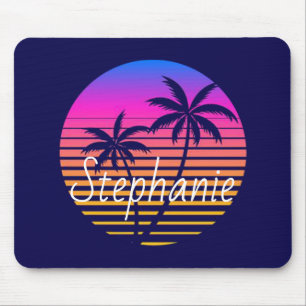 Retro-Sonnenuntergang Personalisiert Mousepad