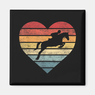 Retro-Sonnenuntergang-Pferdeliebhaber-Reiter-Reits Magnet