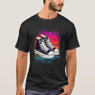 Retro-Sonnenuntergang-Sneaker T-Shirt