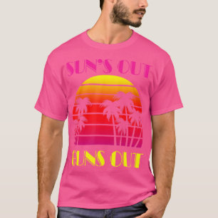 Retro-Sonnenuntergang Suns Out Guns Out Palm Beach T-Shirt