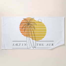 Retro Sonnenuntergang Surfbrett Minimalist Salz In Strandtuch