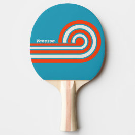 Retro-Sonnenuntergang-Tidenanstieg-Lockenstreifen  Tischtennis Schläger