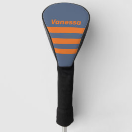 Retro-Sonnenuntergang-Ufer-Dreierstreifen & Name Golf Headcover
