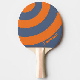 Retro-Sonnenuntergang-Ufer Dreifacher Kreisstreife Tischtennis Schläger