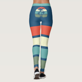 Retro Sonnenuntergang und Palmen Bäume tropischen  Leggings