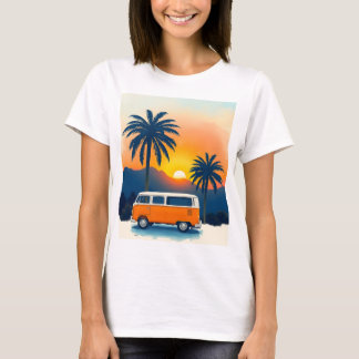 Retro Sonnenuntergang Van Leben Vintage T-Shirt