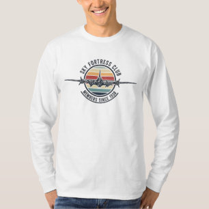 Retro Sonnenuntergang Vintage B-17 Luftfahrt T-Shirt
