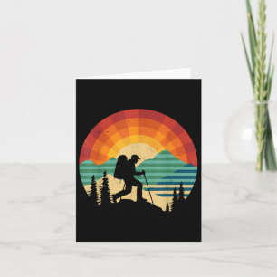Retro-Sonnenuntergang-Wanderhemd Vintage-Wanderer- Karte