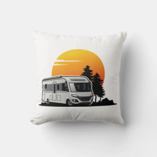 Retro-Sonnenuntergang-Wohnmobil-Geschenk für den B Kissen