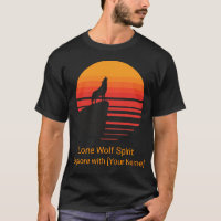 Retro Sonnenuntergang Wolf Heulend Personalisiert