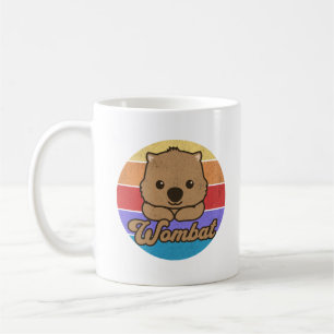 Retro-Sonnenuntergang-Wombat Kaffeetasse