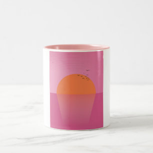 Retro Sonnenuntergang Zweifarbige Tasse