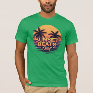 Retro Sonnenuntergangs-Beats Nur Palmen Vintage T-Shirt