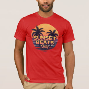 Retro Sonnenuntergangs-Beats Nur Palmen Vintage T-Shirt