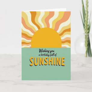 Retro-Sonnenuntergangs-Geburtstagskarte Karte