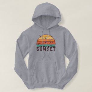 Retro-Sonnenuntergangs-Horizont-Grafik-T-Shirt Hoodie