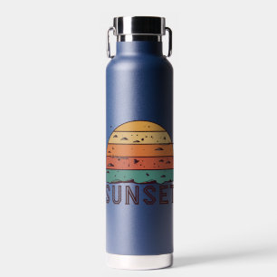 Retro-Sonnenuntergangs-Horizont-Grafik-Tasse Trinkflasche