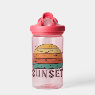 Retro-Sonnenuntergangs-Horizont-Grafik-Tasse Trinkflasche