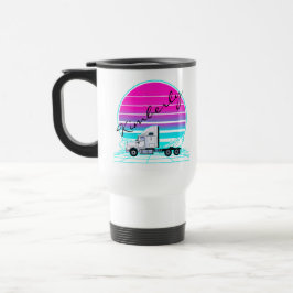 Retro-Sonnenuntergangs-LKW Reisebecher
