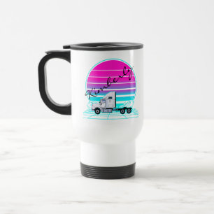 Retro-Sonnenuntergangs-LKW Reisebecher