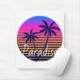 Retro-Sonnenuntergangs-Paradies Mousepad