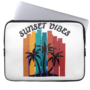 Retro-Sonnenuntergangs-Vibes Palmen iPad Mini & La Laptopschutzhülle