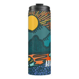 Retro-Sonnenuntergangsberge Thermosbecher