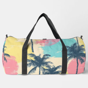 Retro-Sonnenuntergangspalme  Duffle Bag