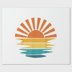 Retro-Sonnenuntergangsstrahlen Wellige Vintage-Ret Geschenkpapier