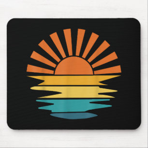 Retro-Sonnenuntergangsstrahlen Wellige Vintage-Ret Mousepad