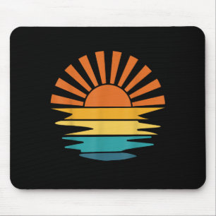 Retro-Sonnenuntergangsstrahlen Wellige Vintage-Ret Mousepad