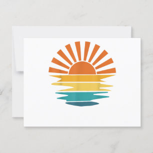 Retro-Sonnenuntergangsstrahlen Wellige Vintage-Ret Postkarte