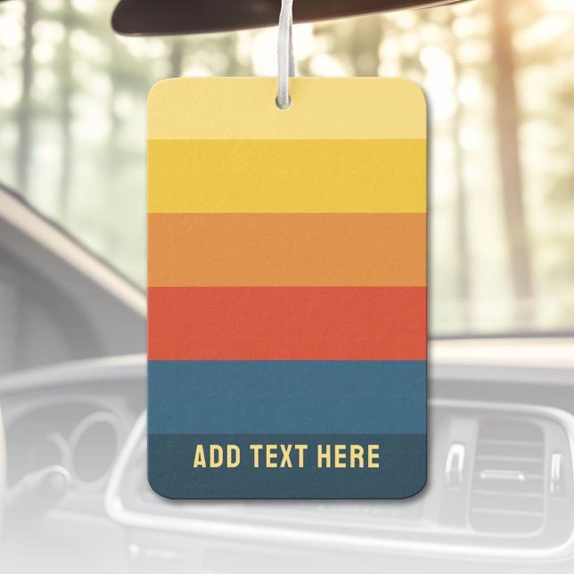 Retro-Sonnenuntergangsstreifen mit einfachem Sans  Autolufterfrischer (Custom Air Freshener)