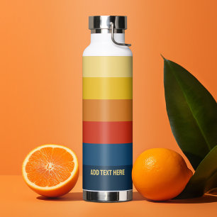 Retro-Sonnenuntergangsstreifen mit einfachem Sans  Trinkflasche