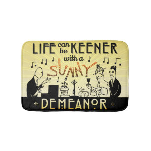 Retro sonniges Verhalten des Kunst-Deko-20s Badematte