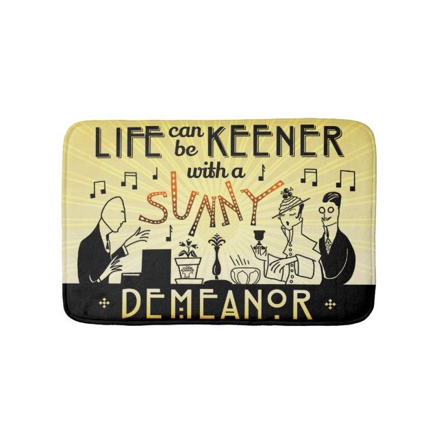 Retro sonniges Verhalten des Kunst-Deko-20s Badematte (Vorderseite)