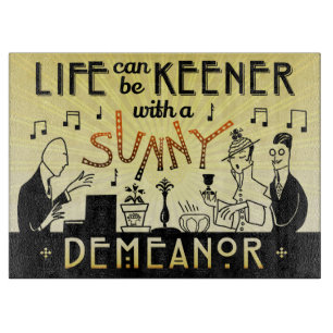 Retro sonniges Verhalten des Kunst-Deko-20s Schneidebrett