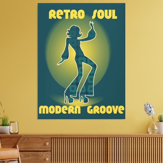 Retro Soul Modern Groove Leinwanddruck (Insitu (Wohnzimmer))