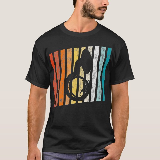 Retro Sousaphone Tuba 70er Musikband gestört T-Shirt (Vorderseite)