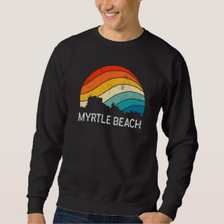 Retro South Carolina City Myrtle Beach Skyline Vin Sweatshirt