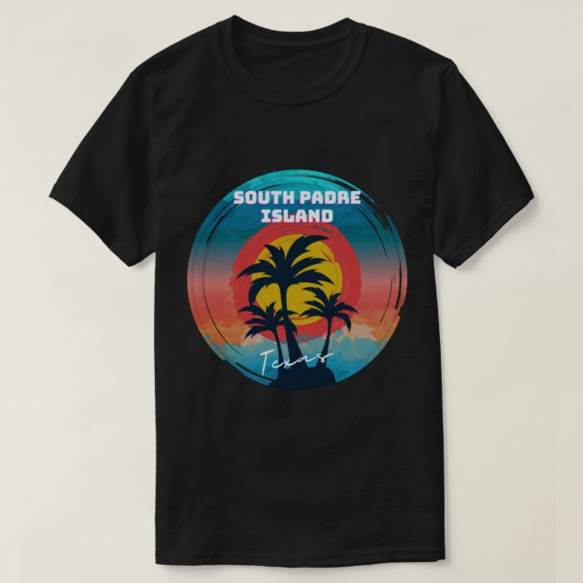 Retro South Padre Island Texas Sunset Souvenir T-Shirt (Design vorne)