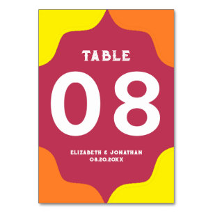 Retro Southwestern Sunrise Wedding Tischnummer