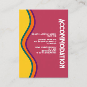 Retro Southwestern Waves Hochzeitsunterkunft Begleitkarte