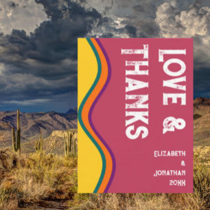 Retro Southwestern Waves Wedding Dankeskarte