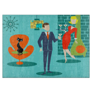 Retro Space Age Cartoon Cutting Board Schneidebrett