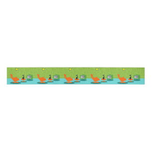 Retro Space age Kitty Grosgrain Ribbon Ripsband