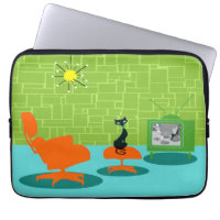 Retro Space Age Kitty Laptop Sieb