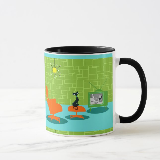 Retro Space Age Kitty Tasse (Rechts)